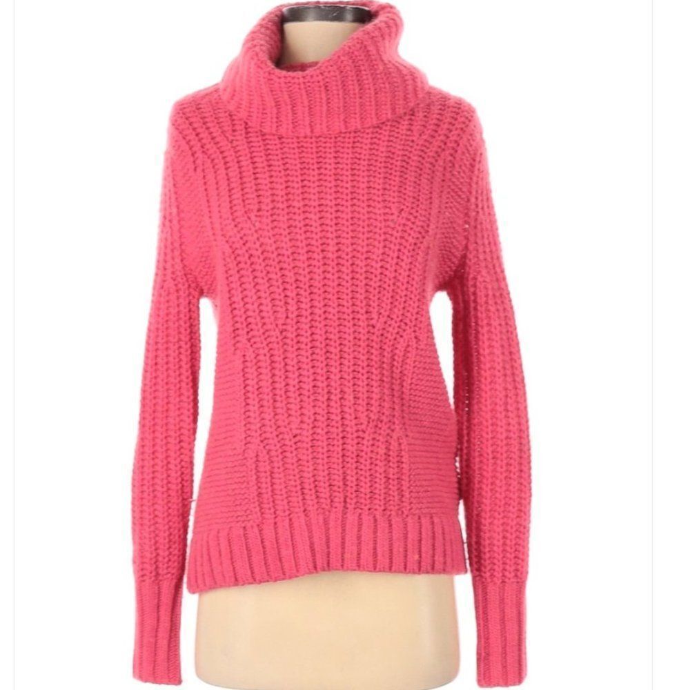 Banana Republic Sweater Wool Blend Pink Turtleneck